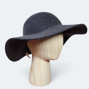 NEW J. Crew Gray Wool Floppy Hat Women's Size M / L